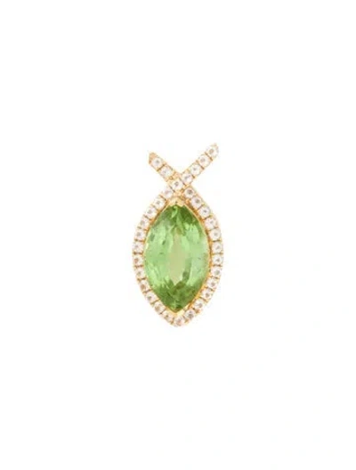 Pre-owned Pendant 18k 6.07ct Peridot & Topaz  In Multi