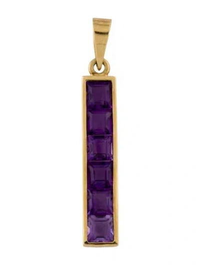 Pre-owned Pendant 18k 6.54ctw Amethyst  In Multi