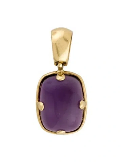 Pre-owned Pendant 18k 9.44ct. Amethyst , 1" In Multi