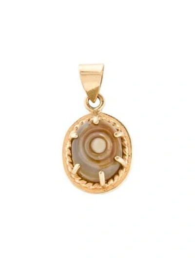 Pre-owned Pendant 18k Agate  In Multi