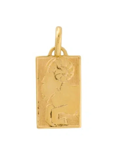 Pre-owned Pendant 18k Aries Ram Astrological Sign  In Multi