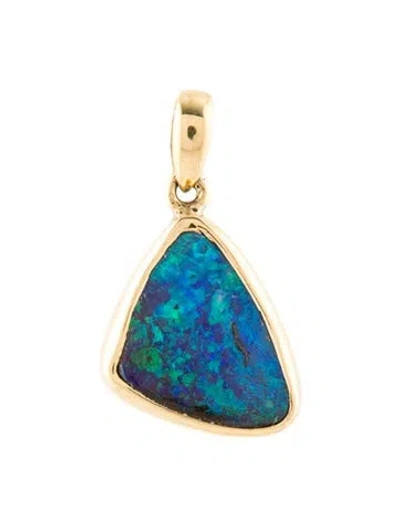 Pre-owned Pendant 18k Boulder Opal , 0.75" In Multi