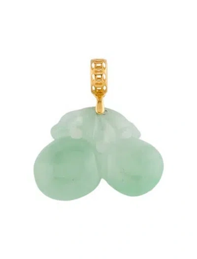 Pre-owned Pendant 18k Carved Jadeite , 0.5" In Multi