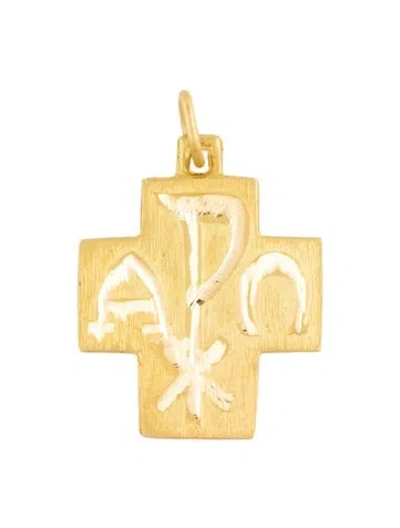 Pre-owned Pendant 18k Chi-rho Cross  In Multi