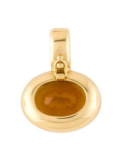 Pre-owned Pendant 18k Citrine Bezel Enhancer In Multi