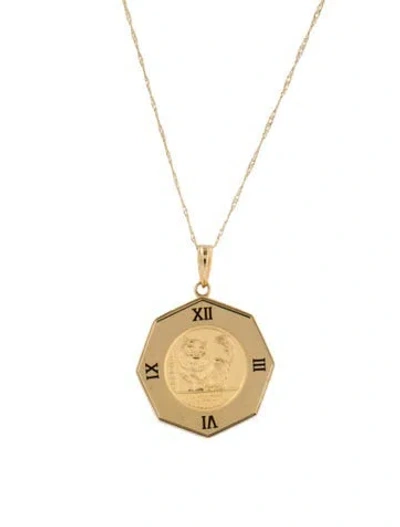 Pre-owned Pendant 18k Coin  Necklace, 18.5" In Multi