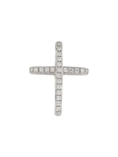 Pre-owned Pendant 18k Cubic Zirconia Cross , 1.25" In Multi