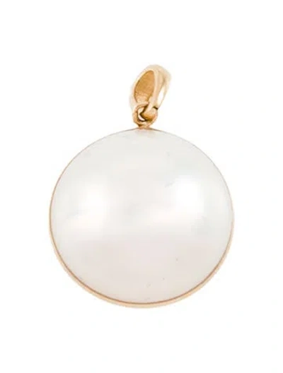 Pre-owned Pendant 18k Cultured Pearl  In Multi