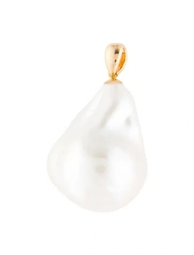 Pre-owned Pendant 18k Cultured Pearl  In Multi
