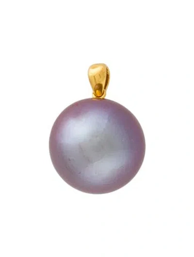 Pre-owned Pendant 18k Cultured Pearl  In Multi