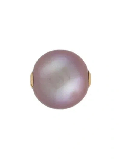 Pre-owned Pendant 18k Cultured Pearl Slide  In Multi