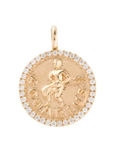 Pre-owned Pendant 18k Diamond Aquarius  In Multi