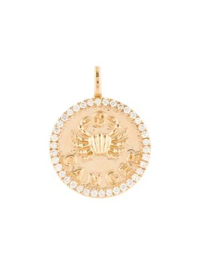 Pre-owned Pendant 18k Diamond Cancer Zodiac , 0.75" In Multi