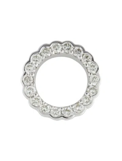 Pre-owned Pendant 18k Diamond Circle  In Multi