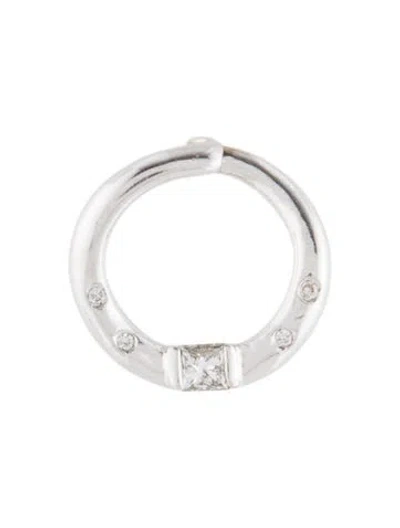 Pre-owned Pendant 18k Diamond Circle  In Multi