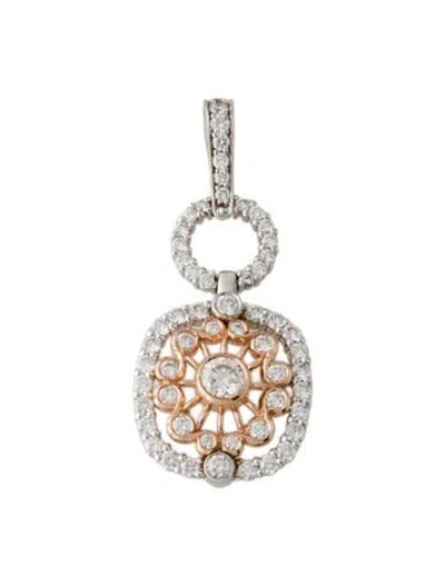 Pre-owned Pendant 18k Diamond Cluster  In Multi