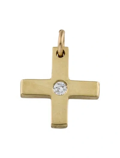 Pre-owned Pendant 18k Diamond Cross , 0.75" In Multi