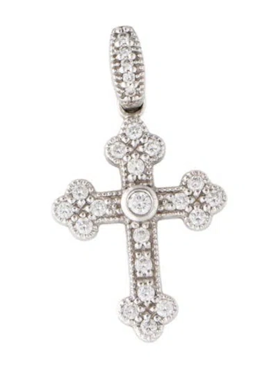 Pre-owned Pendant 18k Diamond Cross , 1" In Multi