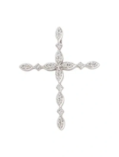 Pre-owned Pendant 18k Diamond Cross , 1.5" In Multi