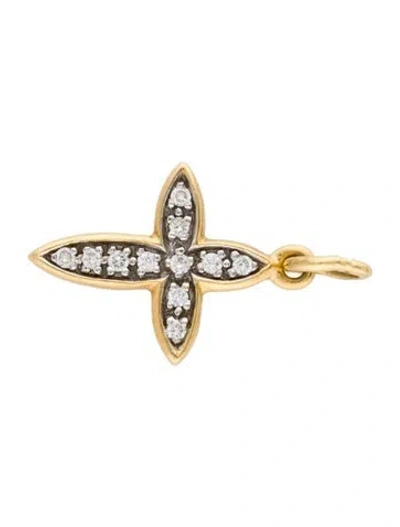 Pre-owned Pendant 18k Diamond Cross  In Multi