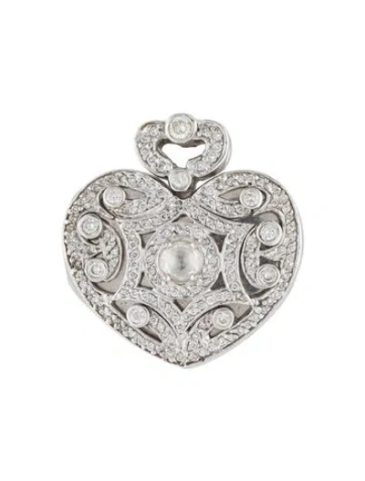 Pre-owned Pendant 18k Diamond Heart Locket  In Multi