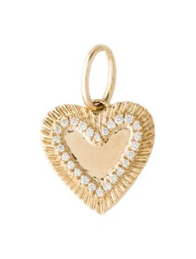 Pre-owned Pendant 18k Diamond Heart , 0.5" In Multi