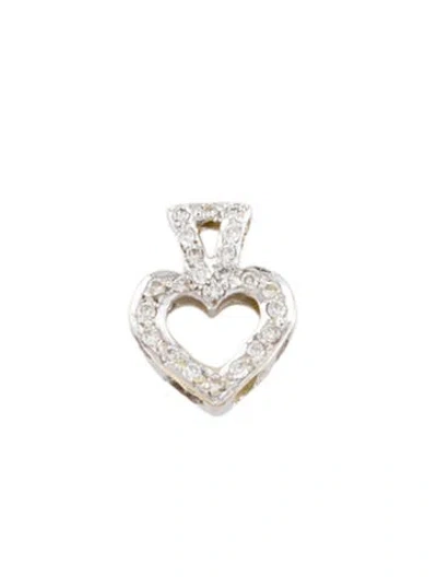 Pre-owned Pendant 18k Diamond Heart , 0.5" In Multi