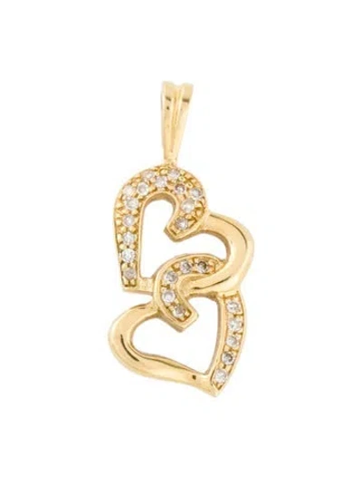 Pre-owned Pendant 18k Diamond Heart  In Multi