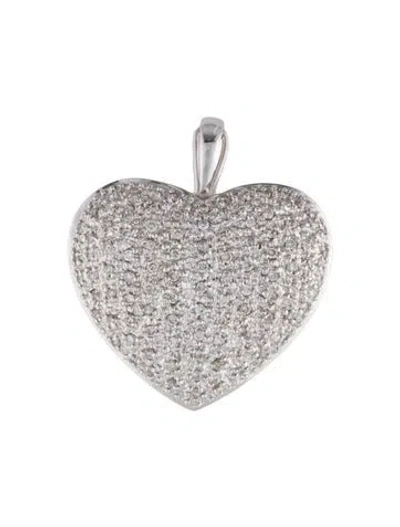 Pre-owned Pendant 18k Diamond Heart  In Multi