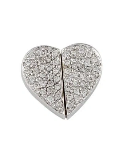 Pre-owned Pendant 18k Diamond Heart  In Multi