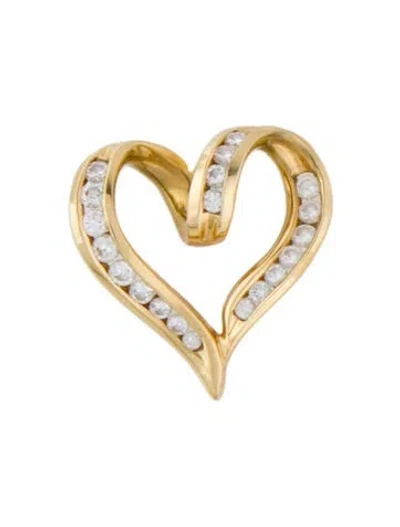 Pre-owned Pendant 18k Diamond Heart  In Multi