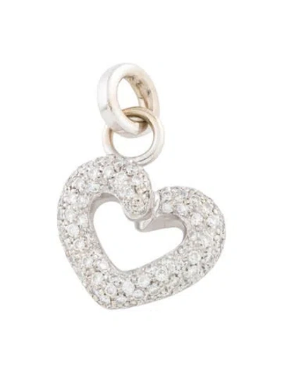 Pre-owned Pendant 18k Diamond Heart  In Multi