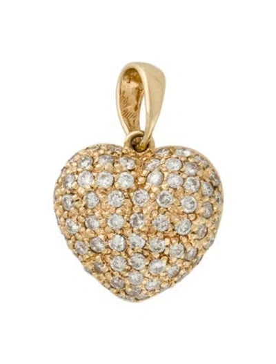 Pre-owned Pendant 18k Diamond Heart  In Multi