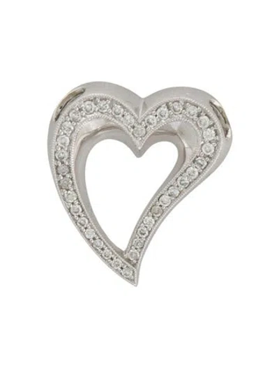 Pre-owned Pendant 18k Diamond Heart  Necklace In Multi