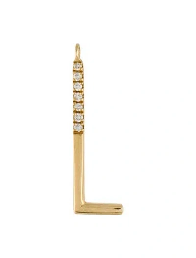 Pre-owned Pendant 18k Diamond Initial 'l' , 0.75" In Multi