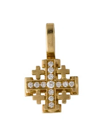 Pre-owned Pendant 18k Diamond Jerusalem Cross  In Multi
