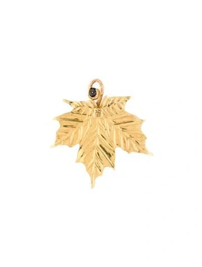 Pre-owned Pendant 18k Diamond Leaf , 2" In Multi