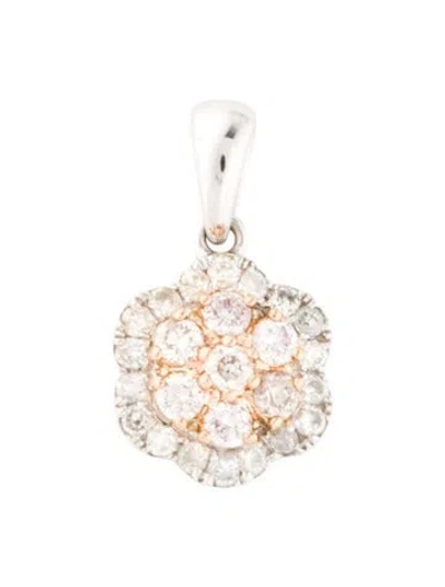 Pre-owned Pendant 18k Diamond , 0.5" In Multi