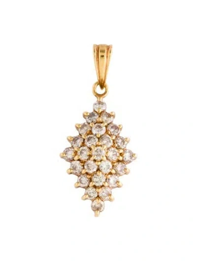 Pre-owned Pendant 18k Diamond , 0.75" In Multi