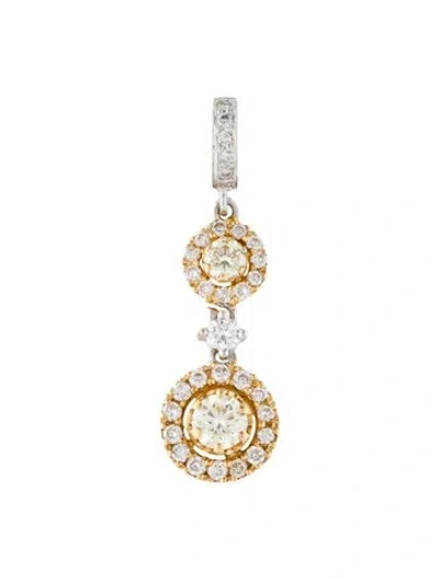Pre-owned Pendant 18k Diamond  In Multi