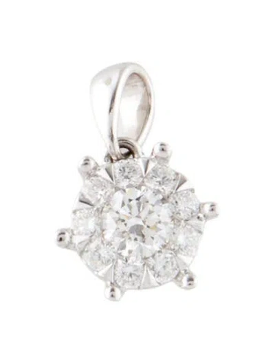 Pre-owned Pendant 18k Diamond  In Multi