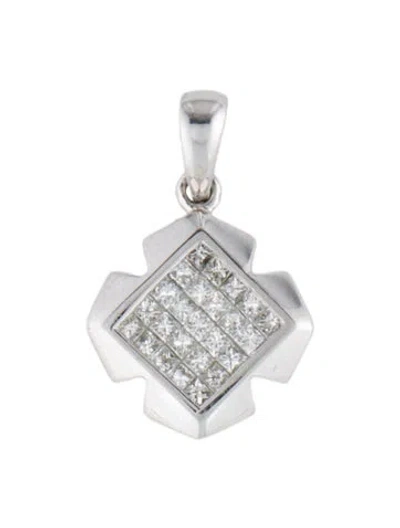 Pre-owned Pendant 18k Diamond  In Multi