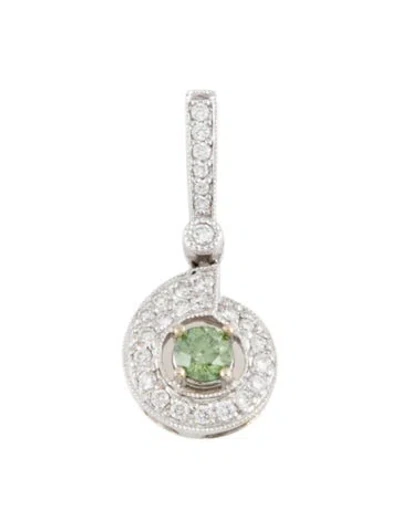 Pre-owned Pendant 18k Diamond  In Multi