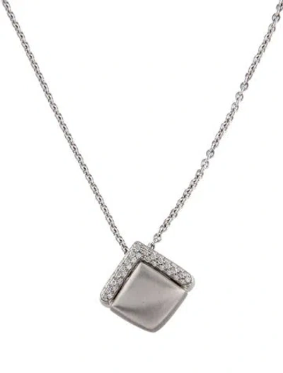 Pre-owned Pendant 18k Diamond  Necklace, 16.5" In Multi