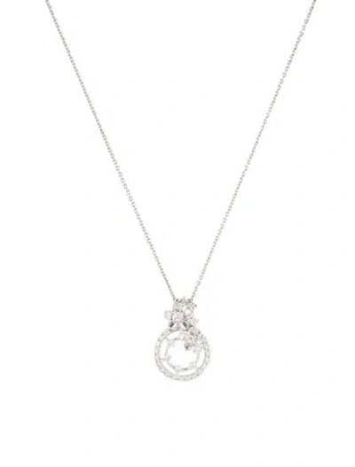 Pre-owned Pendant 18k Diamond  Necklace, 17" In Multi