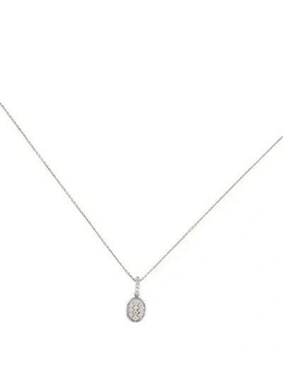 Pre-owned Pendant 18k Diamond  Necklace, 17.25" In Multi