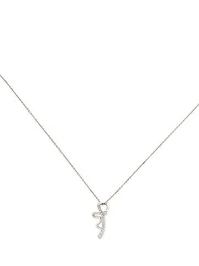 Pre-owned Pendant 18k Diamond  Necklace, 17.5" In Multi