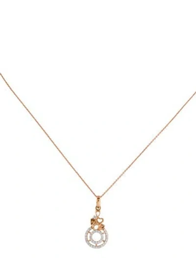 Pre-owned Pendant 18k Diamond  Necklace, 17.5" In Multi