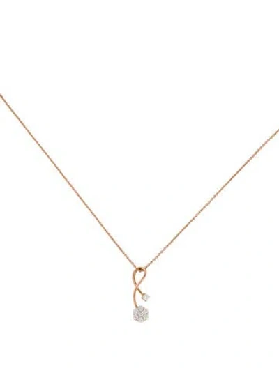 Pre-owned Pendant 18k Diamond  Necklace, 17.5" In Multi