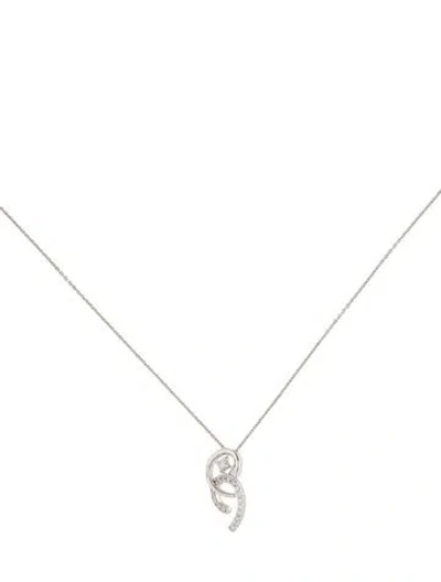 Pre-owned Pendant 18k Diamond  Necklace, 17.5" In Multi